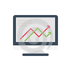 Chart vector flat color icon