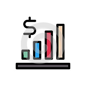 Chart vector flat color icon