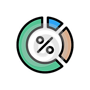 Chart vector flat color icon
