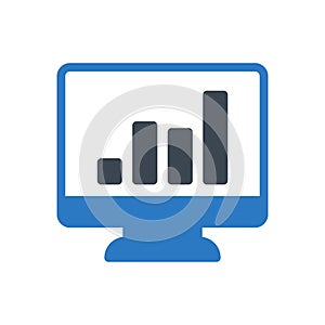 Chart vector glyph  colour icon