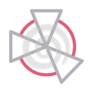 Chart thin color line vector icon