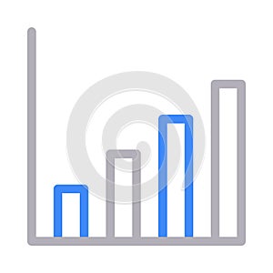 Chart thin color line vector icon