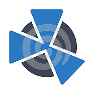 Chart glyph color vector icon