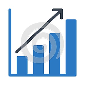 Chart glyph color vector icon