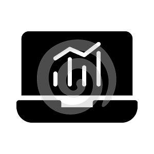 Chart glyph flat vector icon