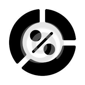 Chart glyph flat vector icon