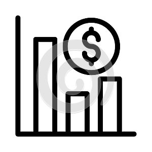 Chart vector thin line i con