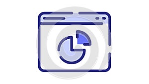 Chart website analytic dashboard single isolated icon with dash or dashed line style