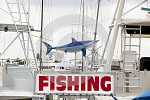 Charter Fishing Sign with Shark photo