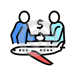 charter flight color icon vector illustration