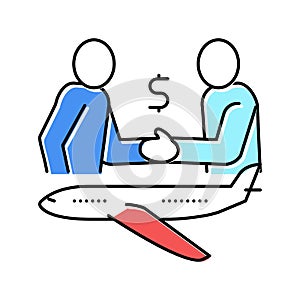charter flight color icon vector illustration