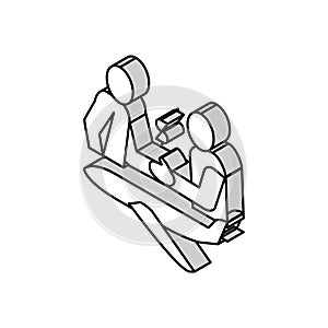 charter flight isometric icon vector illustration