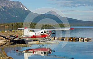 A charter plane used for tours and cargo on atlin lake