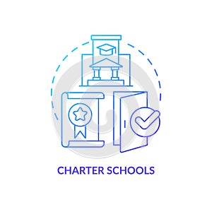 Charter schools blue gradient concept icon