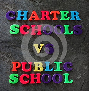 Charter vs Public school concept photo