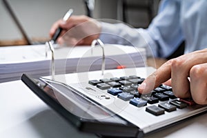 Chartered Accountant Calculating Salary Taxes photo