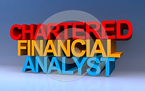 chartered financial analyst on blue