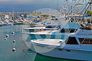 Chartered Fishing Boats at Honokohau Marina and Small Boat Harbor