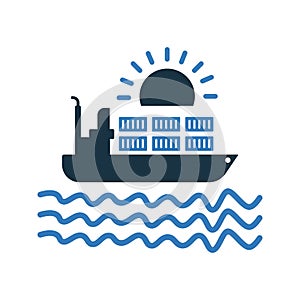 Chartering, maritime, ocean icon. Editable vector logo