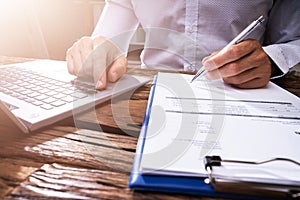 Charters Business Accountant Checking Tax Invoice photo