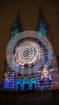 Chartres cathedral light show