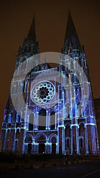 Chartres cathedral light show