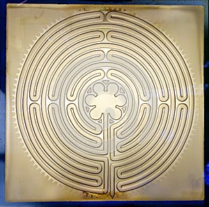Chartres Cathedral Plan of Labyrinth photo