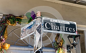 Chartres street sign in New Orleans, Louisiana