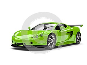 Chartreuse green modern fast sports super car photo