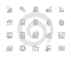 Charts and diagrams outline icons collection. Charts, Diagrams, Graphs, Maps, Plots, Figures, Tables vector and