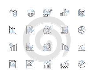 Charts and diagrams outline icons collection. Charts, Diagrams, Graphs, Maps, Plots, Figures, Tables vector and