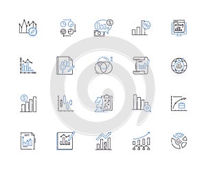 Charts and diagrams outline icons collection. Charts, Diagrams, Graphs, Maps, Plots, Figures, Tables vector and photo