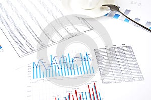 Charts, documents, business stilllife