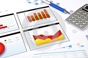 Charts, documents, business stilllife