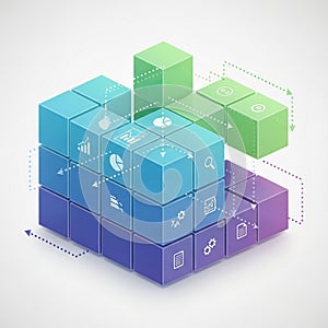Charts gears and documents symbolizing data analytics technology and
