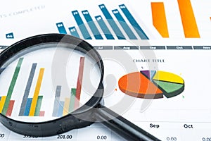 Charts and Graphs paper. Financial, Accounting, Statistics, Analytic research data and Business company meeting concept