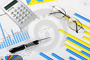 Charts and graphs of sales