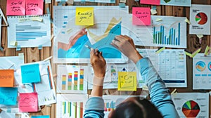 The charts and hands on wall.AI generated image