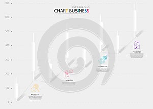 Charts infographic business paper cut.Statistic and modern graphical presentation data marketing