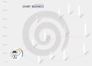 Charts infographic business paper cut.Statistic and modern graphical presentation data marketing