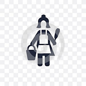 Charwoman transparent icon. Charwoman symbol design from Cleaning collection. photo