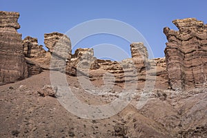 Charyn Canyon and the Valley of Castles, National park, Kazakhstan.