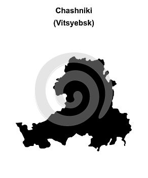 Chashniki outline map