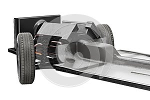 Chassis frame underbody, close view