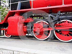 Chassis of the locomotive, wheel pairs, connecting rods