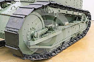 Chassis and suspension of an old tracked tank
