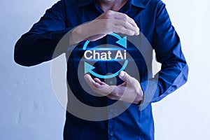 Chat ai intelligent robot technology AI artificial intelligence by inputting commands to create something. future technology