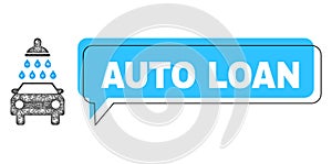 Misplaced Auto Loan Message Bubble and Hatched Car Wash Icon