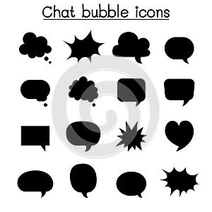 Chat balloon, speech bubble, talking, speaking icon set