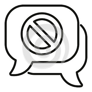 Chat blacklist icon outline vector. User data